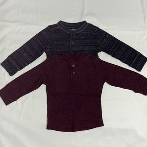 Set of 2 boys long sleeve henley thermal shirts size 4/5